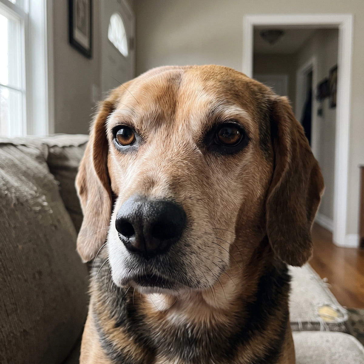 A dog, relaxed and unaware, while the stat above describes how common this is